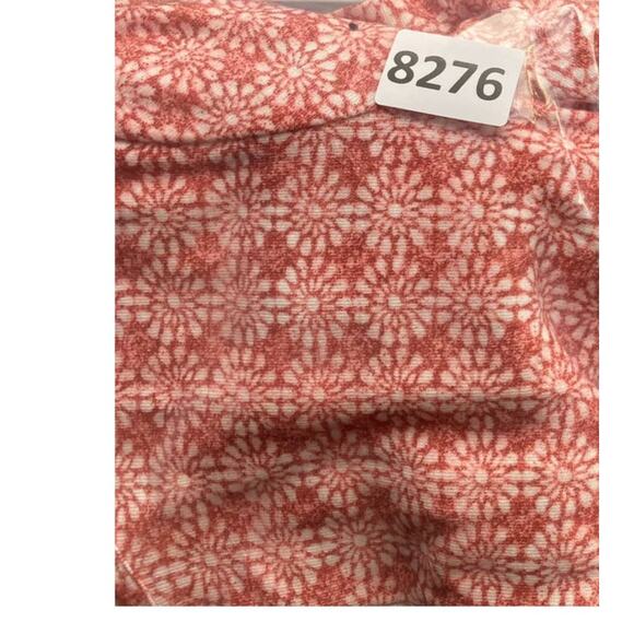 Tommy Hilfiger Womens XS Top Pink White Floral Short Sleeve Tie Neck - Picture 7 of 7